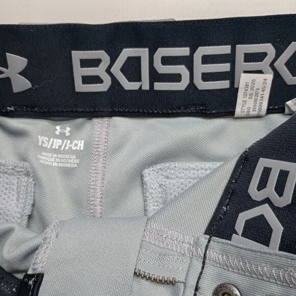 Under Armour Boys Athletic Baseball Sports Pants Gray - Picture 5 of 10